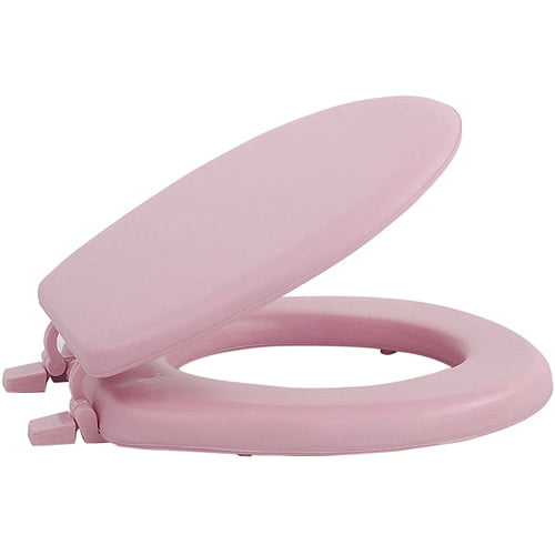 Pink Soft Padded Adult Toilet Seat With Embroided Seashell Design Bathroom Decor